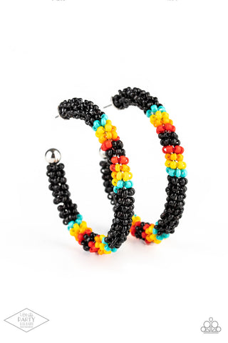 Paparazzi Bodaciously Beaded - Black Earrings