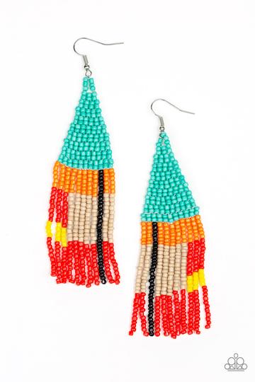 Paparazzi Beaded Boho - Blue Earrings