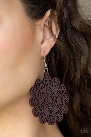 Paparazzi Coachella Cabaret - Brown Earrings