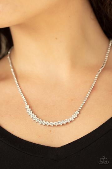 Paparazzi Glamour Glow - White Necklace