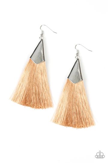 Paparazzi In Full PLUME - Brown Earrings
