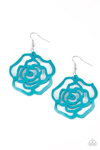 Paparazzi Island Rose - Blue Earrings