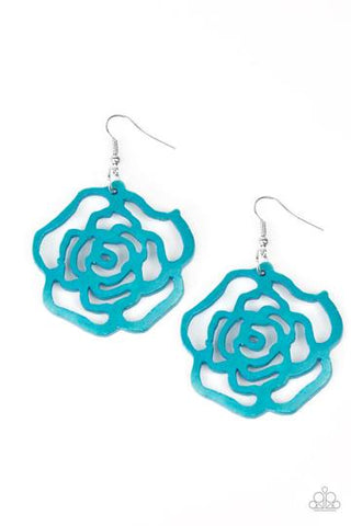 Paparazzi Island Rose - Blue Earrings