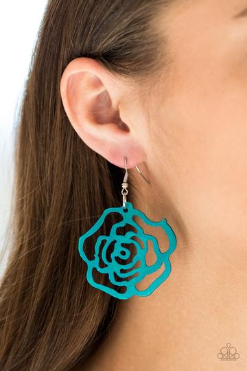 Paparazzi Island Rose - Blue Earrings