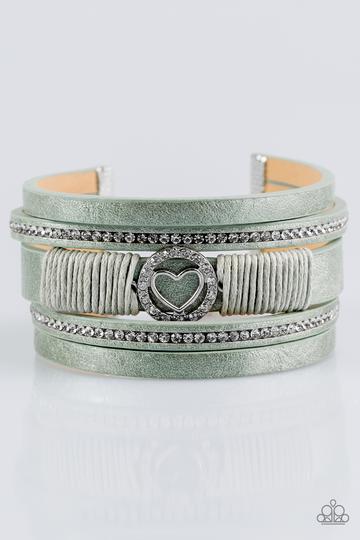 Paparazzi It Takes Heart - Green Bracelet