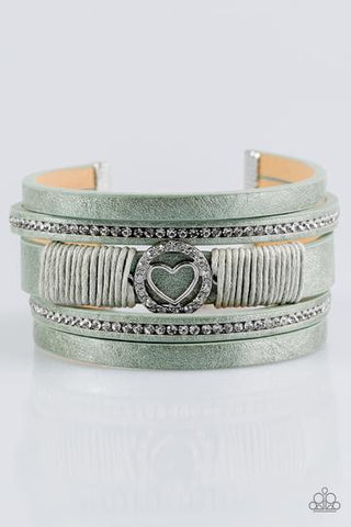 Paparazzi It Takes Heart - Green Bracelet