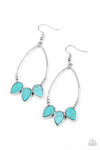 Paparazzi Fierce Frontier - Blue Earrings