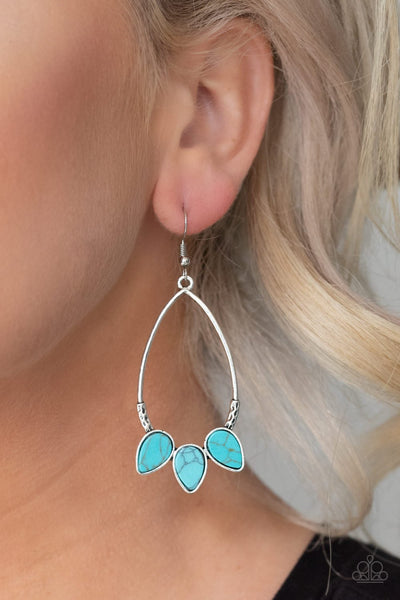 Paparazzi Fierce Frontier - Blue Earrings