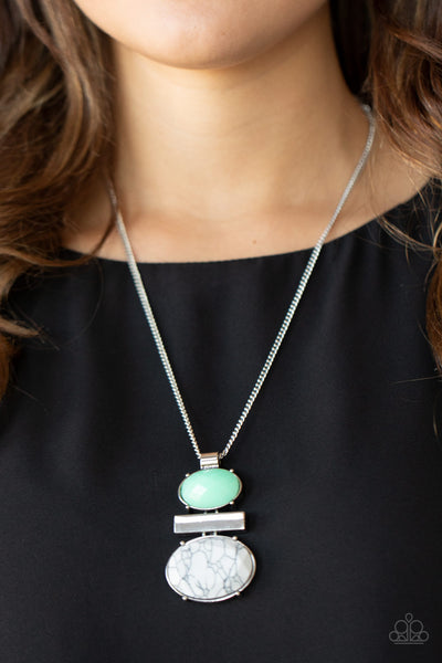 Paparazzi Finding Balance - Green Necklace