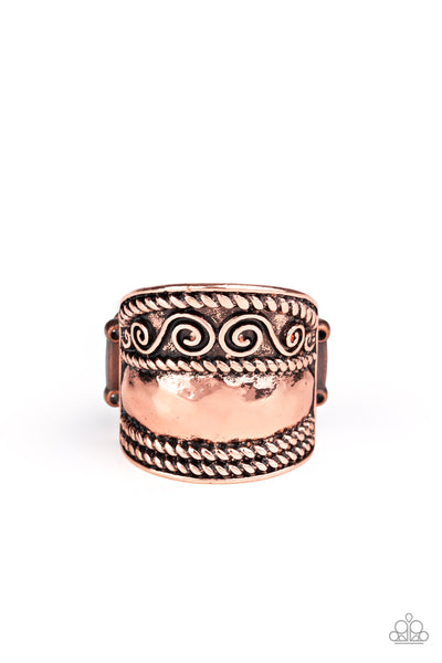 Paparazzi Texture Tantrum - Copper Ring