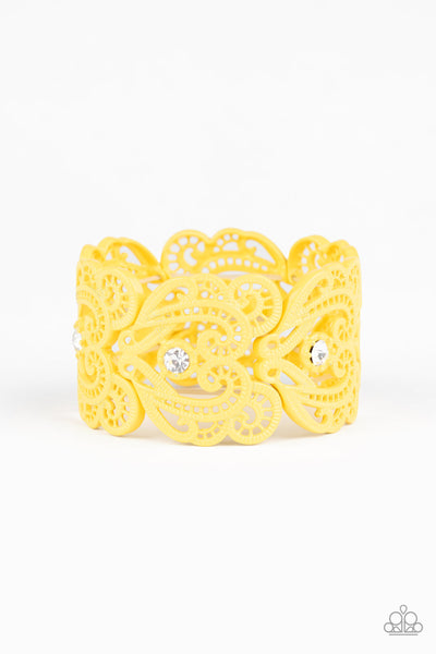 Paparazzi Vintage Romance - Yellow Bracelet