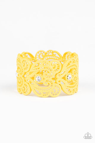 Paparazzi Vintage Romance - Yellow Bracelet