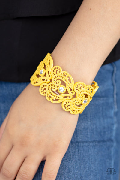 Paparazzi Vintage Romance - Yellow Bracelet