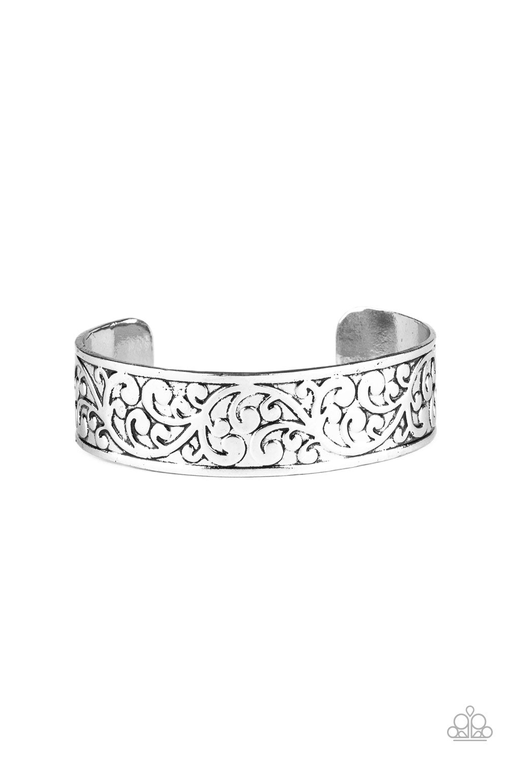 Paparazzi Read The VINE Print - Silver Bracelet