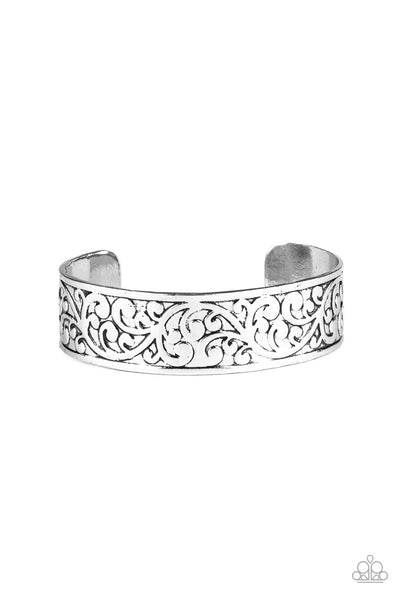 Paparazzi Read The VINE Print - Silver Bracelet