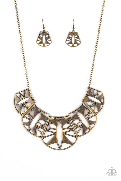 Paparazzi Statement Status - Brass Necklace