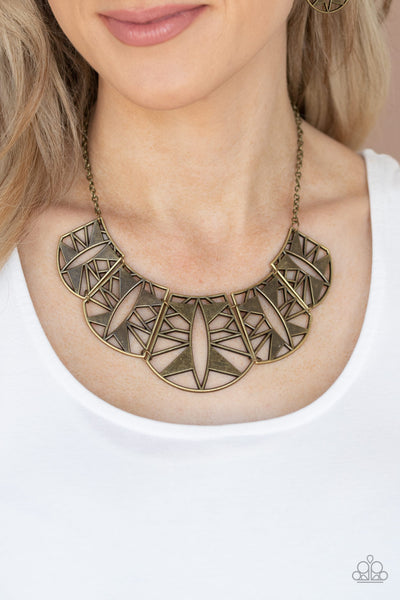 Paparazzi Statement Status - Brass Necklace