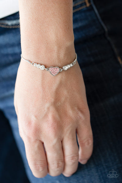 Paparazzi Big-Hearted Beam - Pink Bracelet