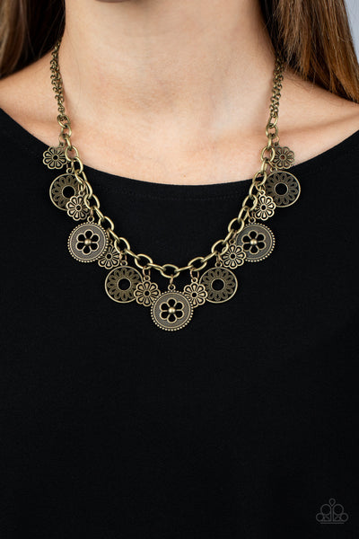Paparazzi Meadow Masquerade - Brass Necklace