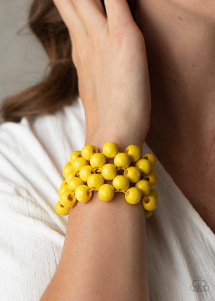 Paparazzi Tiki Tropicana - Yellow Bracelet