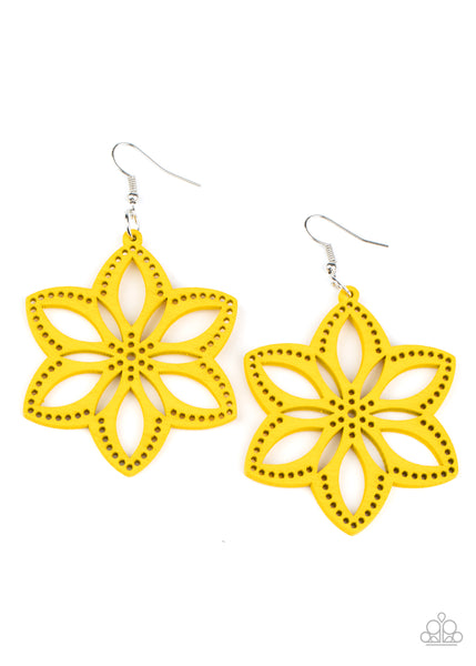 Paparazzi Bahama Blossoms - Yellow Earrings