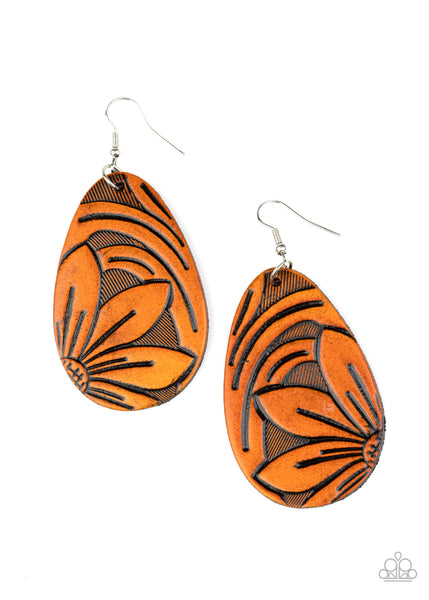 Paparazzi Garden Therapy - Brown Earrings