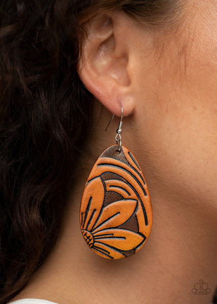 Paparazzi Garden Therapy - Brown Earrings