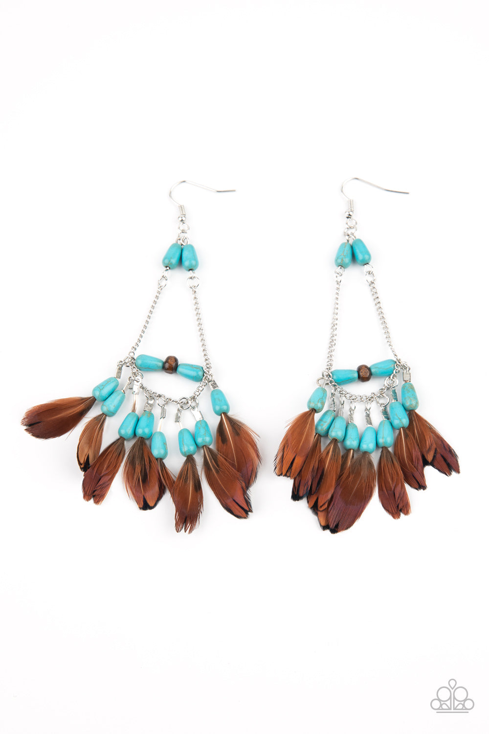 Paparazzi Haute Hawk - Blue Earrings