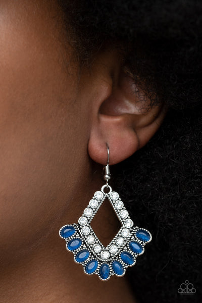 Paparazzi Just BEAM Happy - Blue Earrings