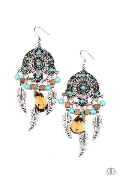 Paparazzi Desert Plains - Blue Earrings