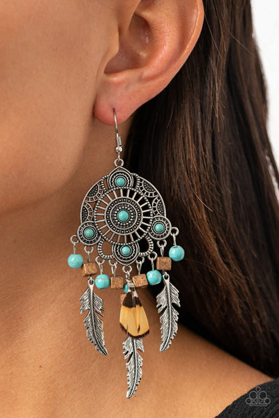 Paparazzi Desert Plains - Blue Earrings