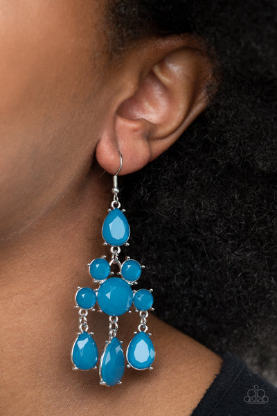 Paparazzi Afterglow Glamour - Blue Earrings