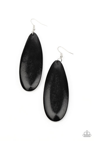 Paparazzi Tropical Ferry - Black Earrings