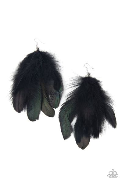 Paparazzi I BOA to No One - Black Earrings