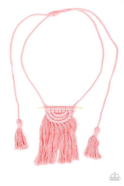 Paparazzi Between You and MACRAME - Pink Necklace
