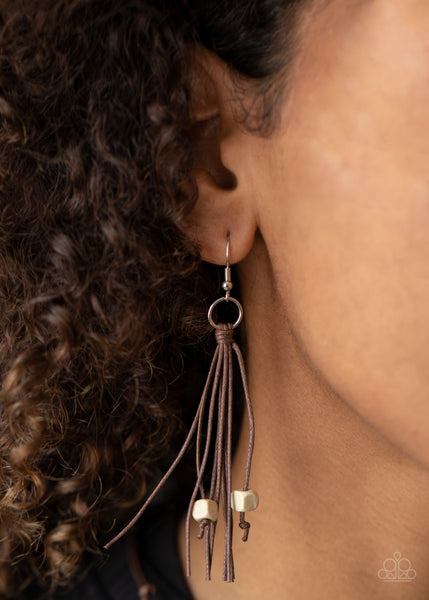 Paparazzi Macrame Majesty - Brown Necklace