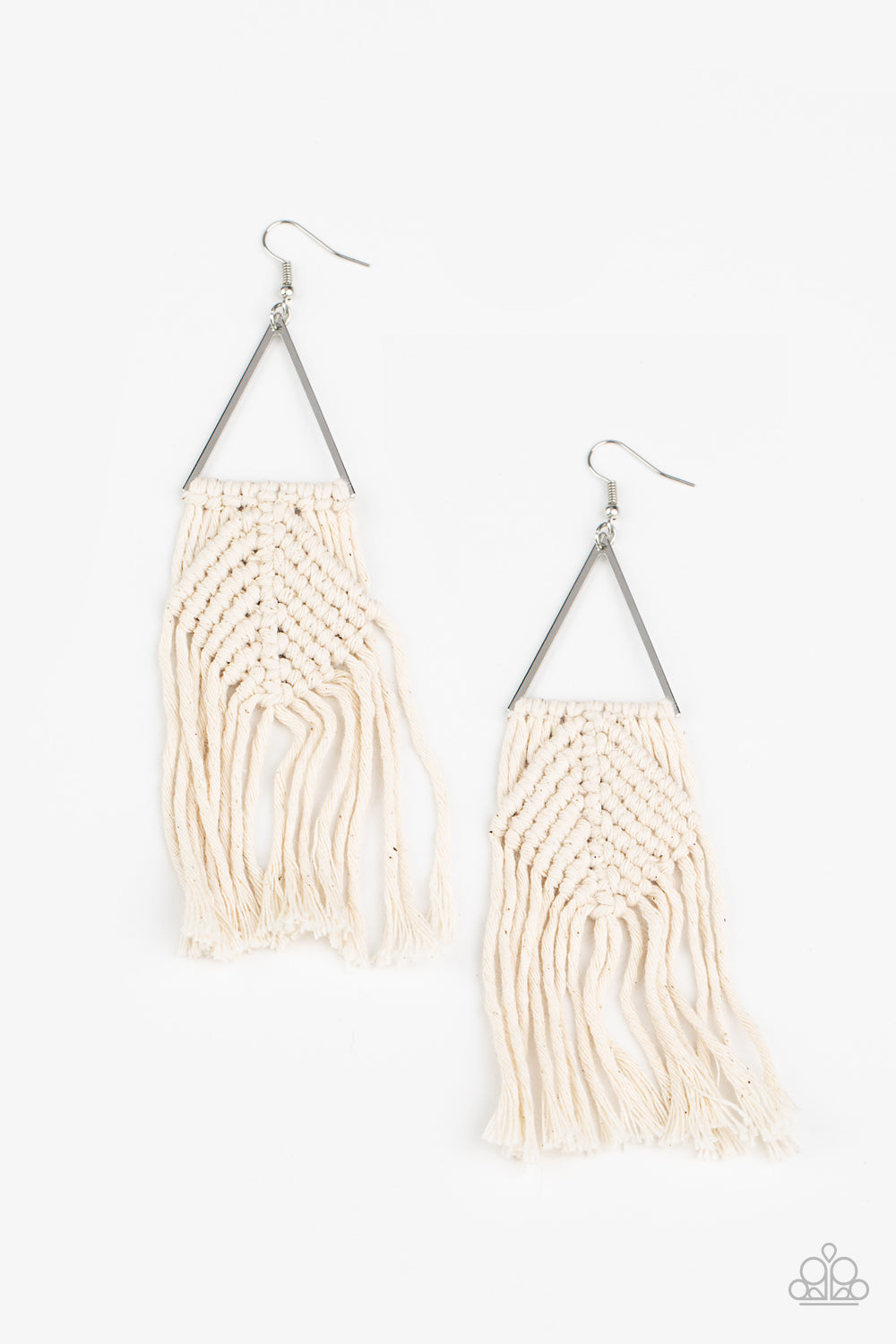 Paparazzi Macrame Jungle - White Earrings