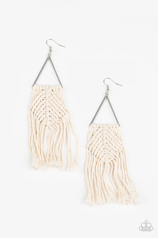 Paparazzi Macrame Jungle - White Earrings