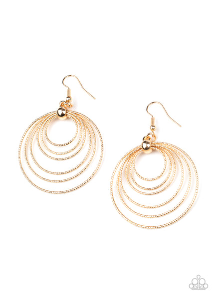 Paparazzi Elliptical Elegance - Gold Earrings