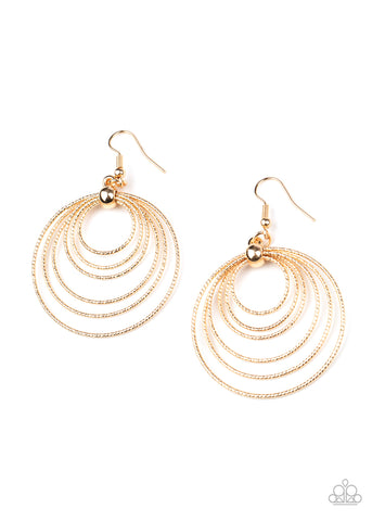 Paparazzi Elliptical Elegance - Gold Earrings