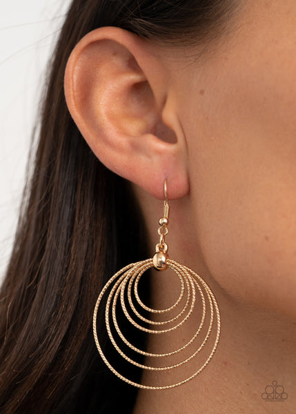 Paparazzi Elliptical Elegance - Gold Earrings