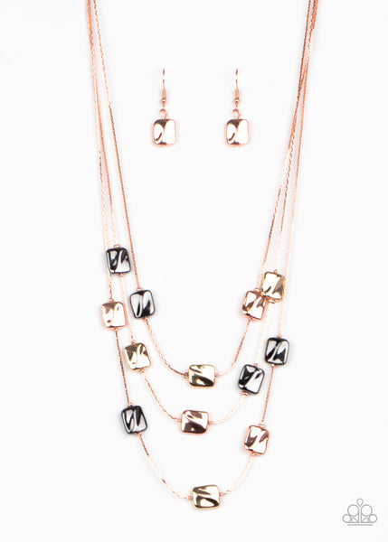 Paparazzi Downtown Reflections - Copper Necklace