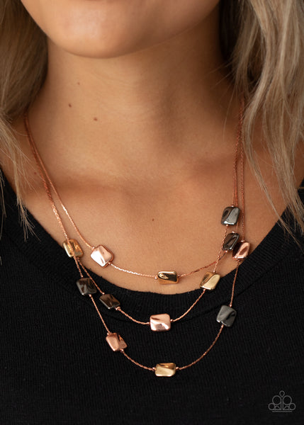 Paparazzi Downtown Reflections - Copper Necklace