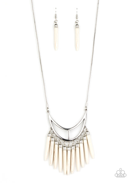 Paparazzi Stone Age A-Lister - White Necklace