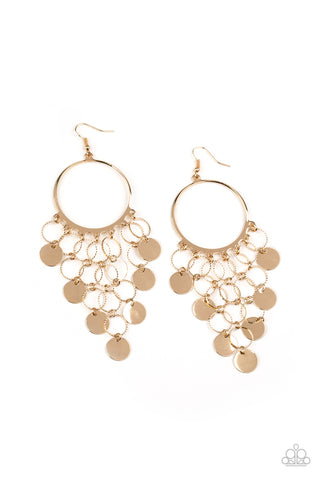 Paparazzi Take a CHIME Out - Gold Earrings