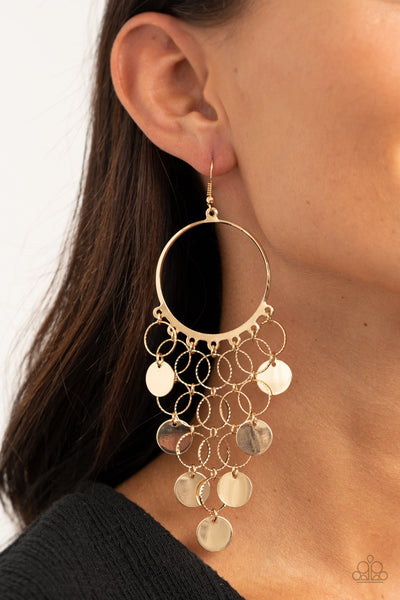 Paparazzi Take a CHIME Out - Gold Earrings