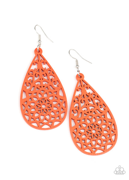 Paparazzi Seaside Sunsets - Orange Earrings