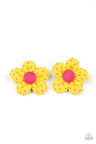 Paparazzi Polka Dotted Delight - Yellow Hair Clip
