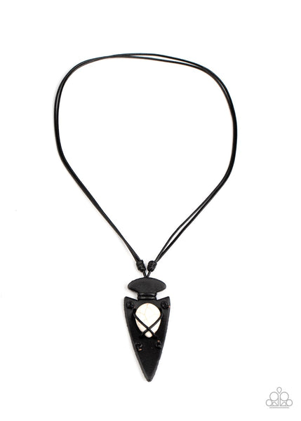 Paparazzi Hold Your ARROWHEAD Up High - White Necklace