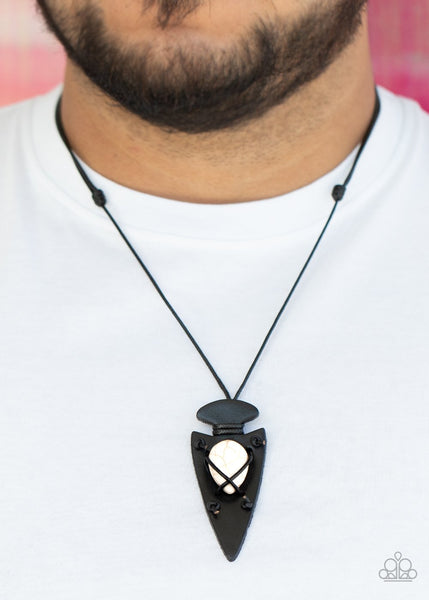 Paparazzi Hold Your ARROWHEAD Up High - White Necklace